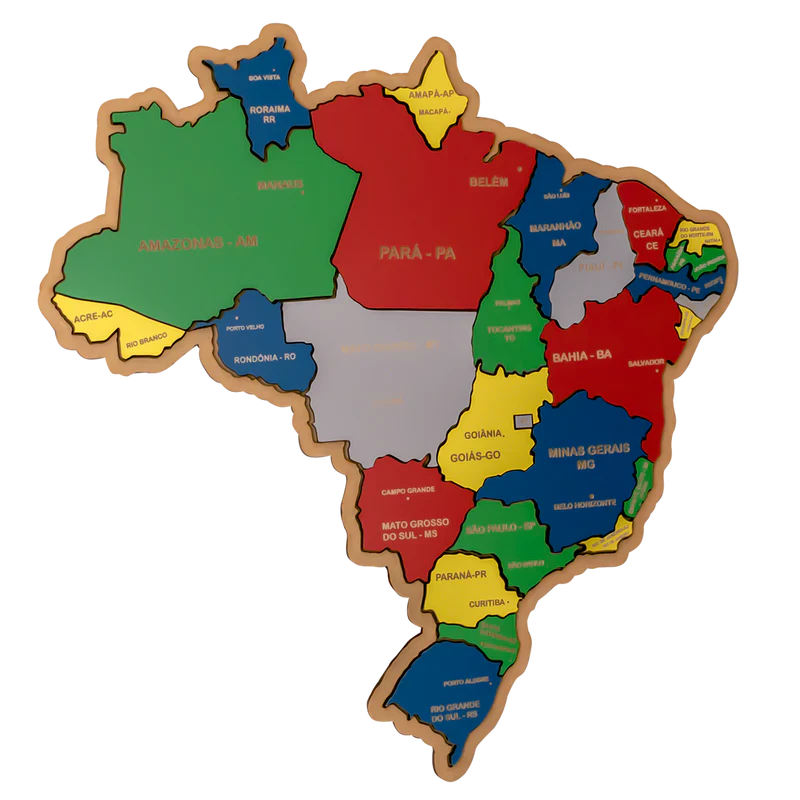 Mapa do Brasil Quebra-Cabeça Educativo - Tartaruga Shop