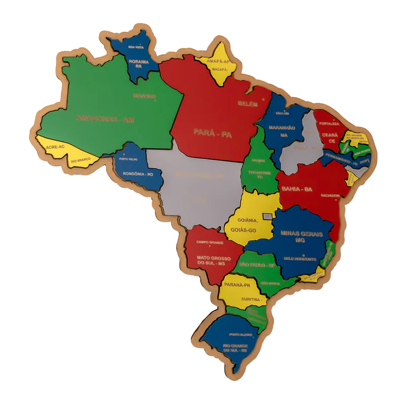 Mapa do Brasil Quebra-Cabeça Educativo - Tartaruga Shop