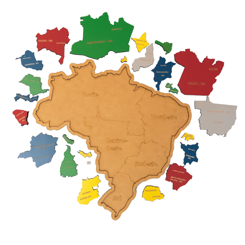 Mapa do Brasil Quebra-Cabeça Educativo - Tartaruga Shop