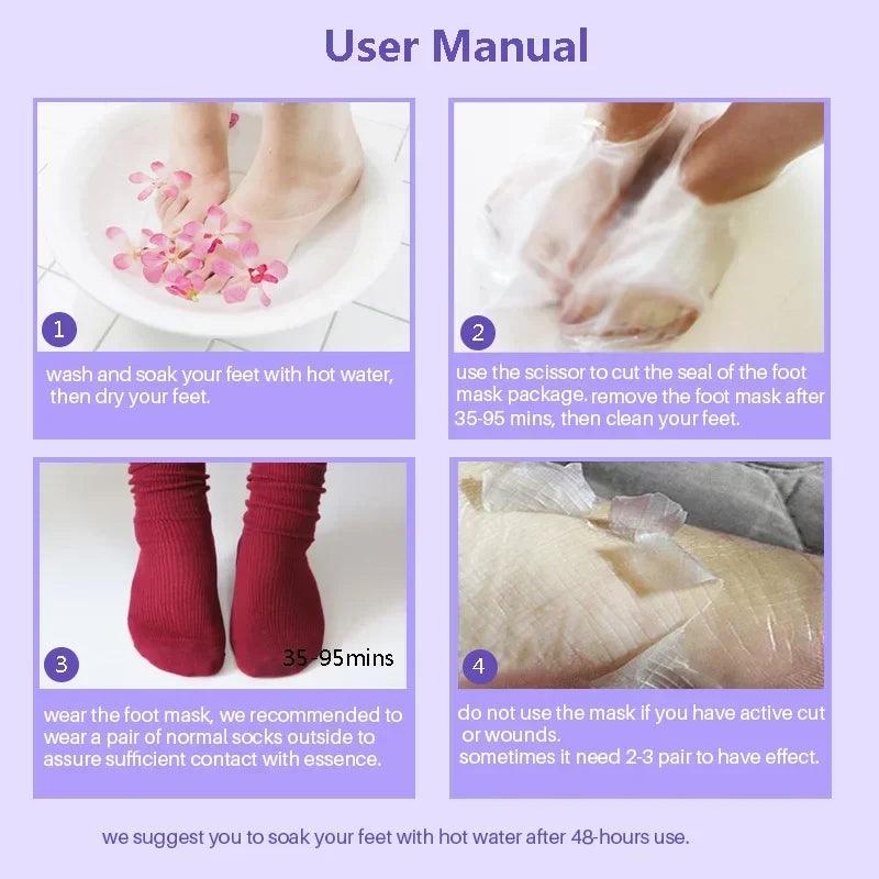 Exfoliating Foot Mask Spa Pedicure Socks Remove Dead Skin Whitening Feet Peeling Anti-Cracked Foot Skin Care - Tartaruga Shop