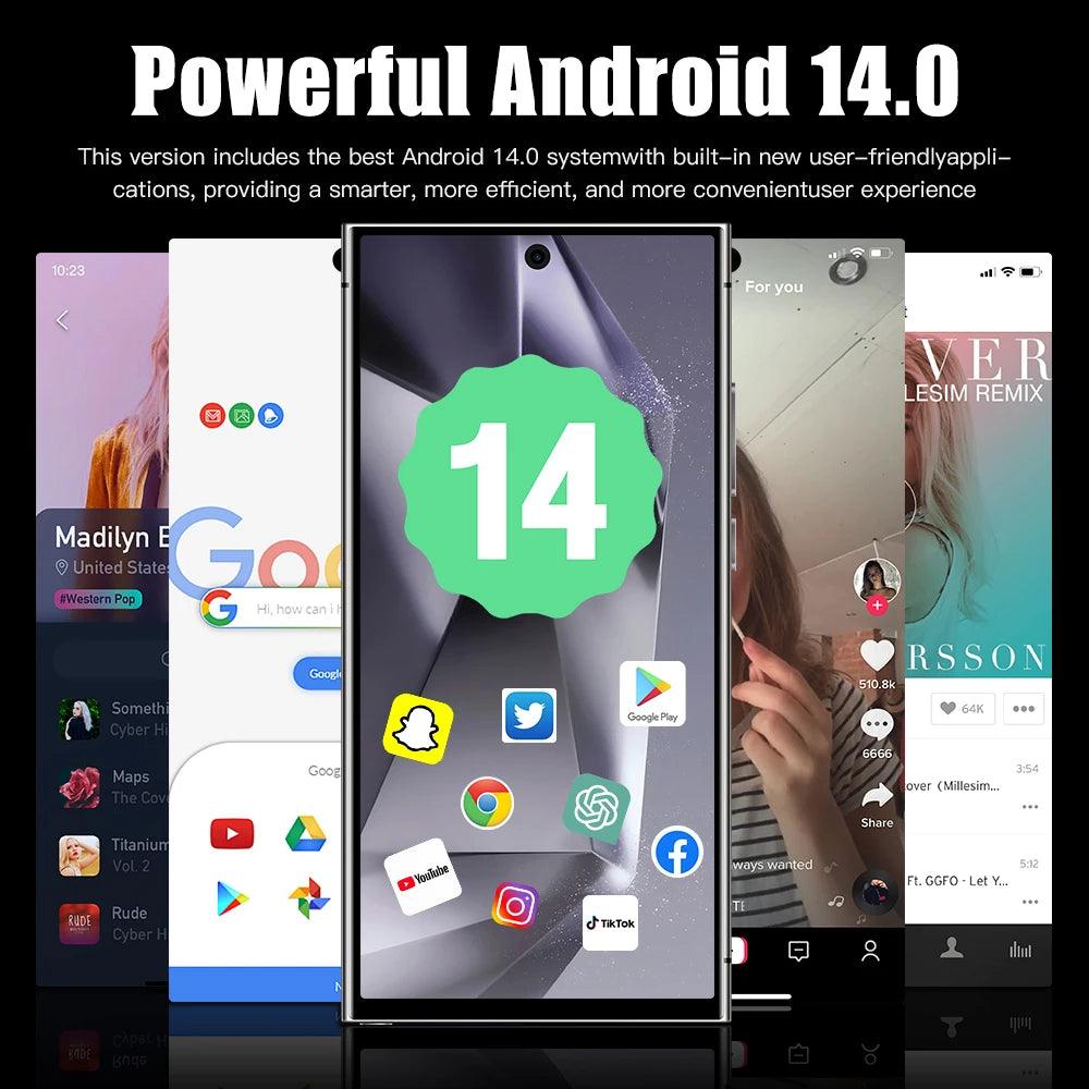 S24Ultra Smartphone 5G 7.3" Full Screen 7800mAh Snapdragon 8 gen3 Camera 108MP - Tartaruga Shop