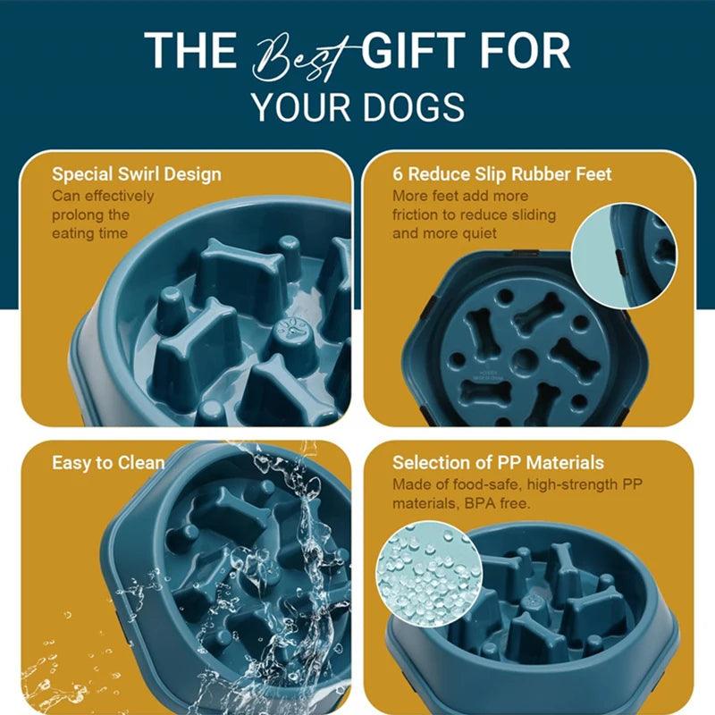 Tigela de comida anti-asfixia para cães, Alimentadores lentos para cães, Alimentador para animais de estimação dieta saudável - Tartaruga Shop