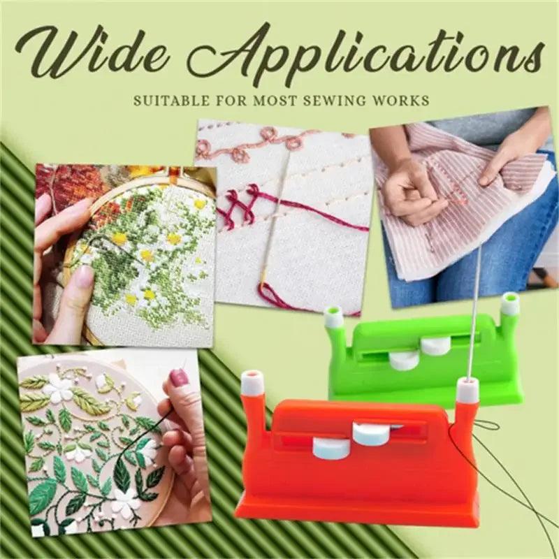 Máquina de costura Needle Threader Ferramenta de inserção de ponto Threader automático de duas pontas Troca de agulha de costura rápida para idosos - Tartaruga Shop