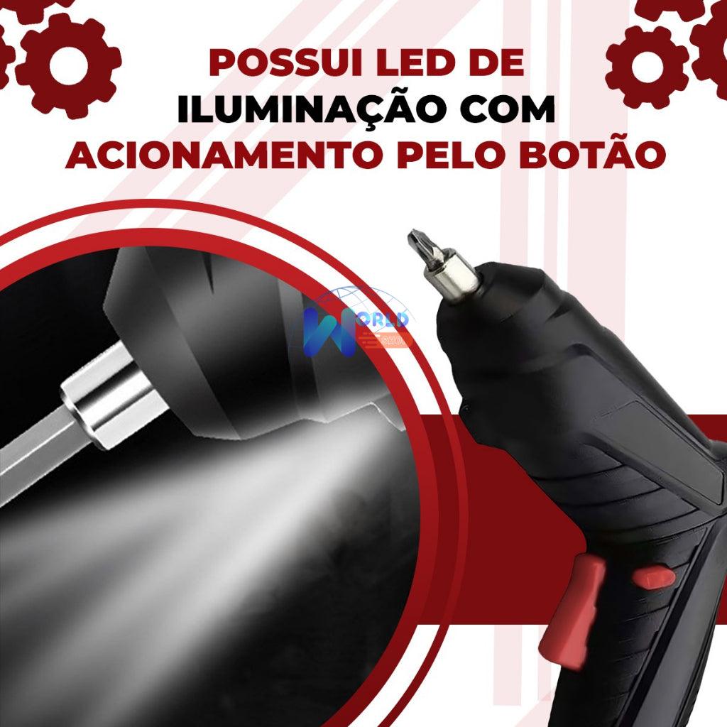 kit Parafusadeira/furadeira 48 Pçs À Bateria Carregador Usb (Dupla posição) Oferta especial - Tartaruga Shop