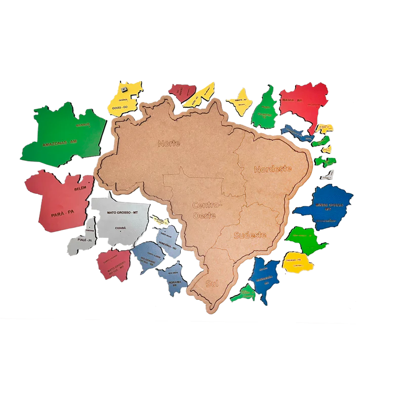 Mapa do Brasil Quebra-Cabeça Educativo - Tartaruga Shop