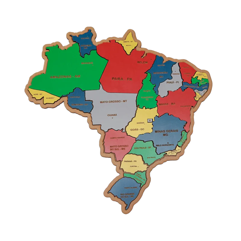 Mapa do Brasil Quebra-Cabeça Educativo - Tartaruga Shop