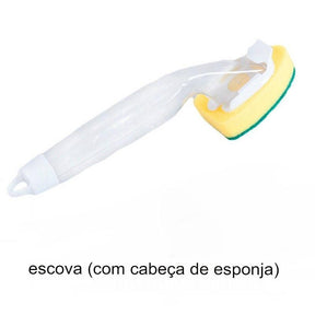 Escova De Limpeza Com Cabo Para Lavar Louça e Refil Dispensador De Sabão. - Tartaruga Shop