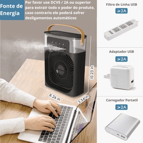 Ventilador de Ar Condicionado de Agua Portatil - Tartaruga Shop
