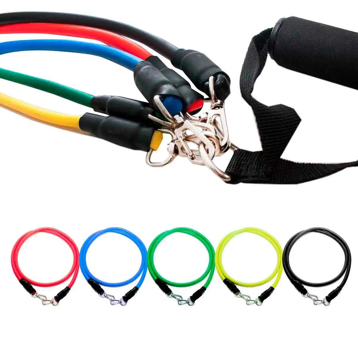 Kit 11 Elasticos Funcionais para Treino e Exercicios. - Tartaruga Shop