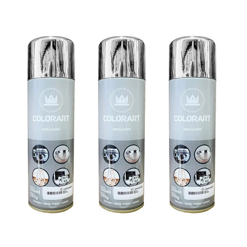 Spray Cromado Automotiva Alta Temperatura Carro Moto Roda 300ml