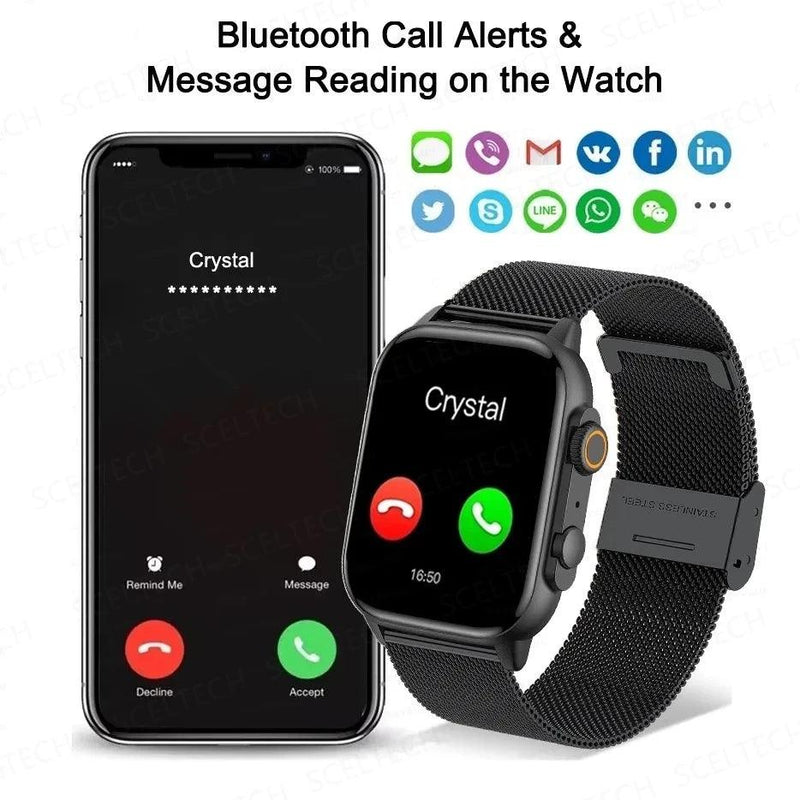Relogio Inteligente 9 Ultra Masculino e Feminino Amoled, Frenquencia Cardiaca, Pressão Arterial, NFC, A Prova de Agua. - Tartaruga Shop