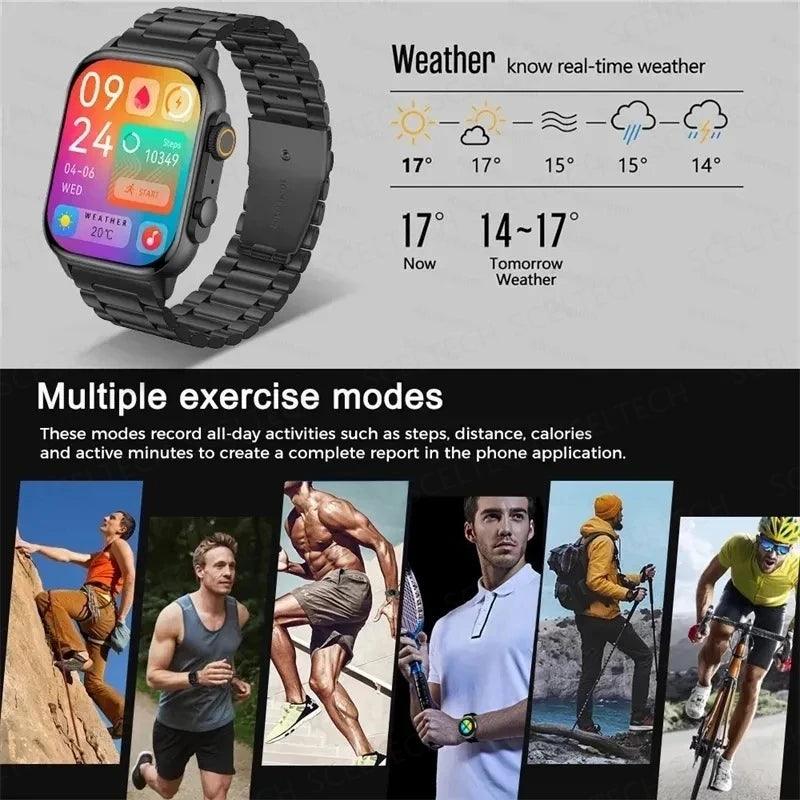 Relogio Inteligente 9 Ultra Masculino e Feminino Amoled, Frenquencia Cardiaca, Pressão Arterial, NFC, A Prova de Agua. - Tartaruga Shop