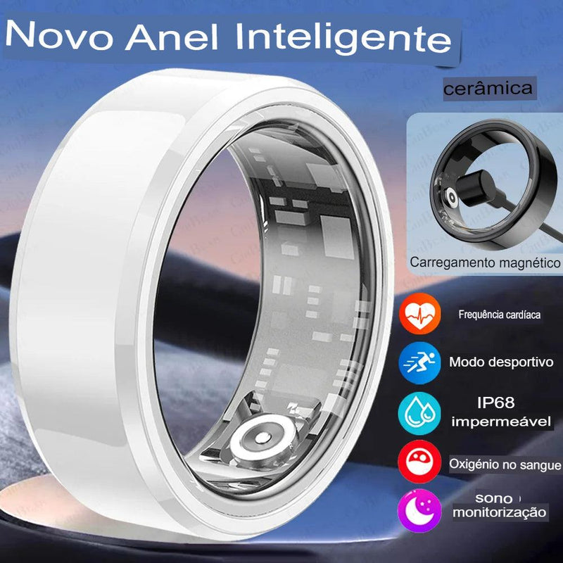 Anel inteligente Para Homem e Mulher, Frenquencia Cardiaca, Sangue, Oxigenio, Sono, Monitor de Saude, Esporte, Fitness. - Tartaruga Shop