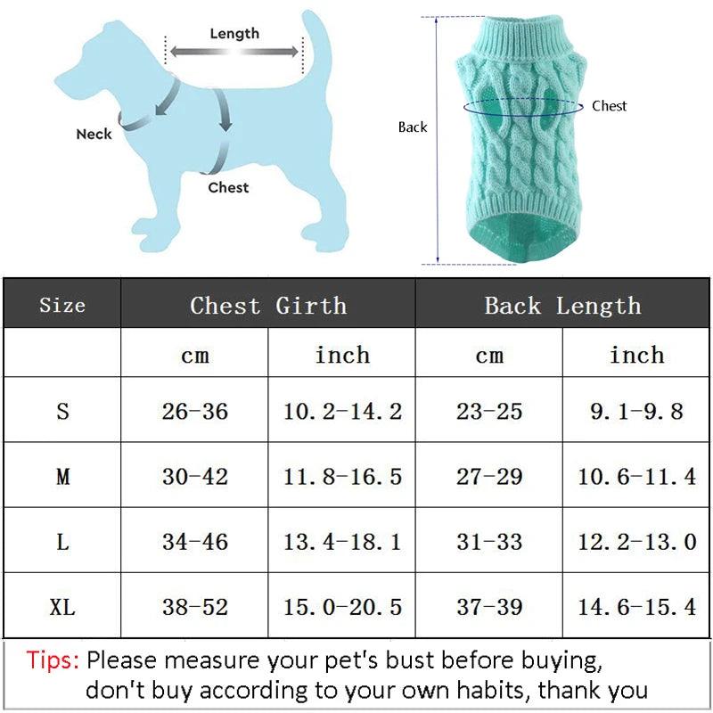 Suéteres de gola alta para animais, cães pequenos e médios - Tartaruga Shop