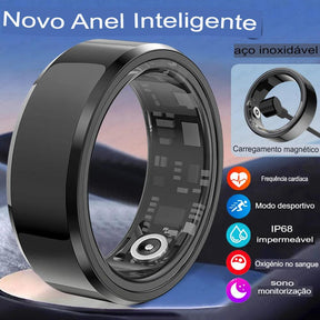 Anel inteligente Para Homem e Mulher, Frenquencia Cardiaca, Sangue, Oxigenio, Sono, Monitor de Saude, Esporte, Fitness. - Tartaruga Shop