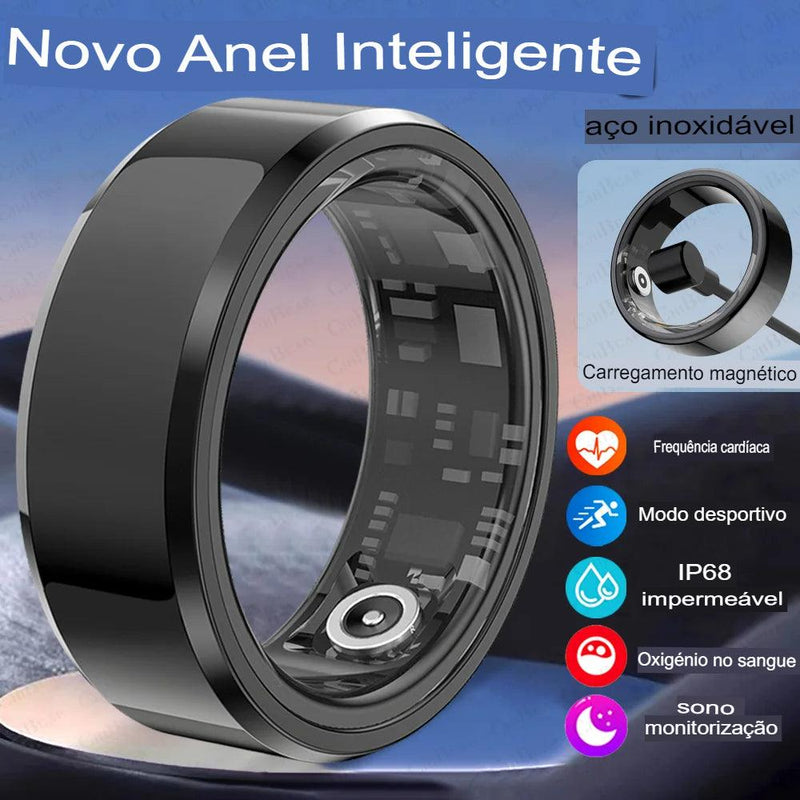Anel inteligente Para Homem e Mulher, Frenquencia Cardiaca, Sangue, Oxigenio, Sono, Monitor de Saude, Esporte, Fitness. - Tartaruga Shop