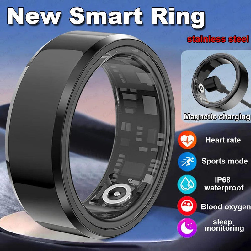 Anel inteligente Para Homem e Mulher, Frenquencia Cardiaca, Sangue, Oxigenio, Sono, Monitor de Saude, Esporte, Fitness. - Tartaruga Shop