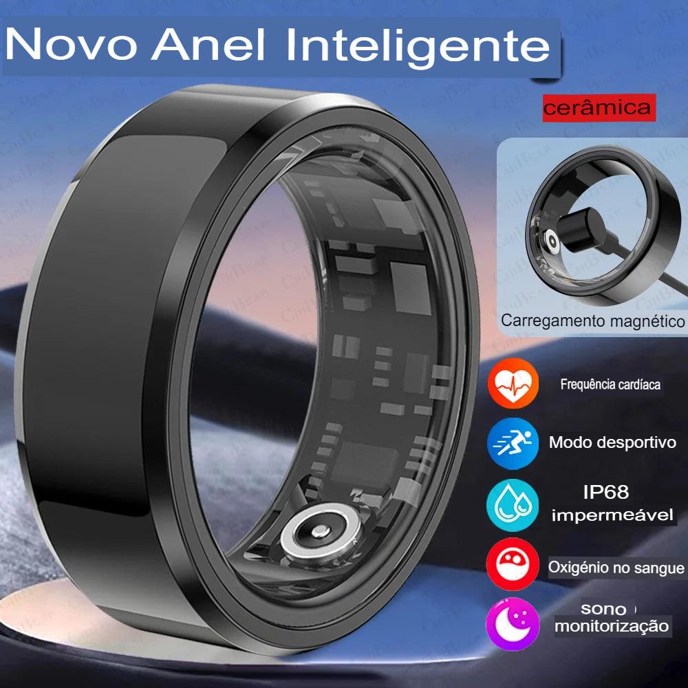 Anel inteligente Para Homem e Mulher, Frenquencia Cardiaca, Sangue, Oxigenio, Sono, Monitor de Saude, Esporte, Fitness. - Tartaruga Shop