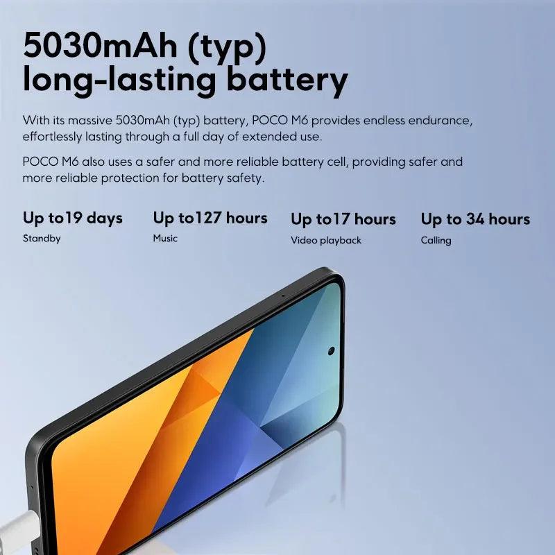 Xiaomi POCO M6 Smartphone 256GB ROM / 8GB RAM NFC MediaTek Helio G91-Ultra 33W Fast Charging 6,79 "90H - Tartaruga Shop