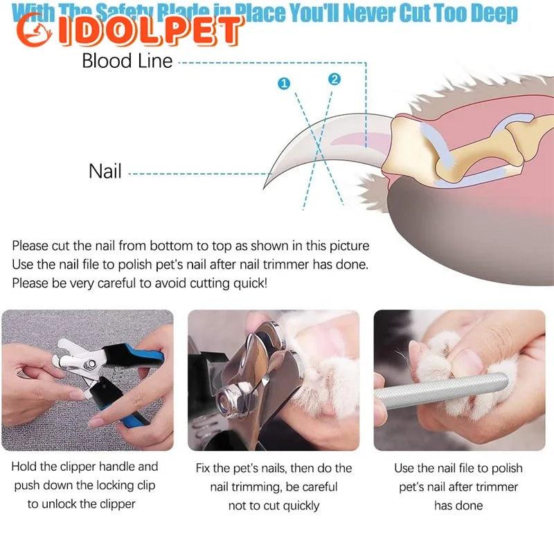 Cortador de Unhas Profissional Para Pet com Trava de Segurança, Tesoura de Aço Inoxidável, Gato e Cão Garra Cuidados - Tartaruga Shop