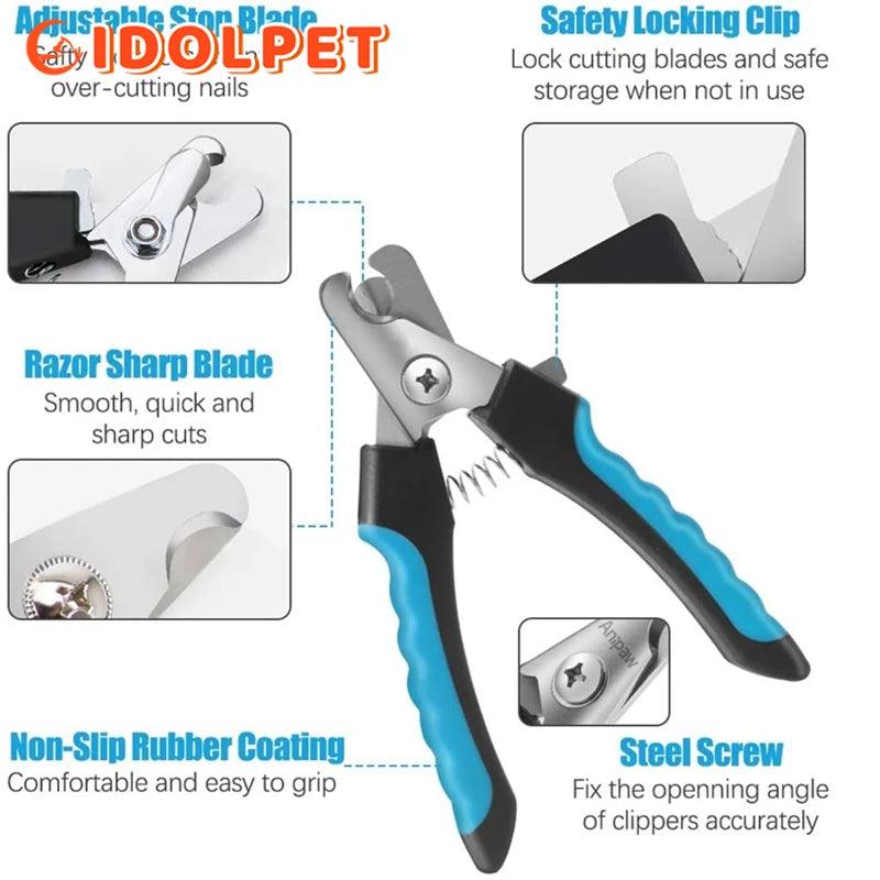 Cortador de Unhas Profissional Para Pet com Trava de Segurança, Tesoura de Aço Inoxidável, Gato e Cão Garra Cuidados - Tartaruga Shop