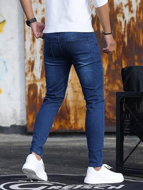Calça Jeans Masculina Retrô Com Zíper, Jeans Skinny Para Homens - Tartaruga Shop