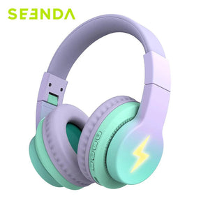Seenda Bluetooth Wireless Headphones for Kids Boys Girls iPad Tablet School Airplane Over Ear LED Wired Headset with Mic - Tartaruga Shop