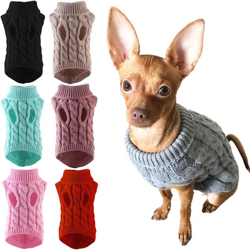 Suéteres de gola alta para animais, cães pequenos e médios - Tartaruga Shop