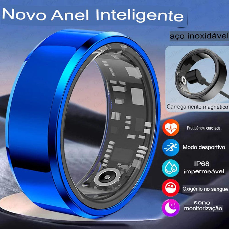Anel inteligente Para Homem e Mulher, Frenquencia Cardiaca, Sangue, Oxigenio, Sono, Monitor de Saude, Esporte, Fitness. - Tartaruga Shop