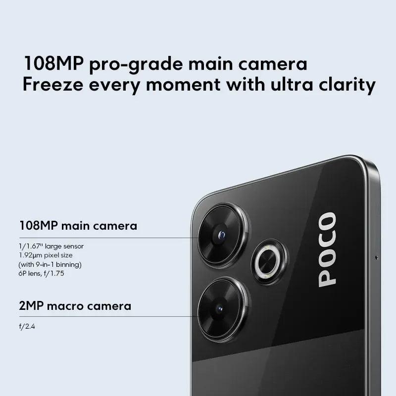Xiaomi POCO M6 Smartphone 256GB ROM / 8GB RAM NFC MediaTek Helio G91-Ultra 33W Fast Charging 6,79 "90H - Tartaruga Shop