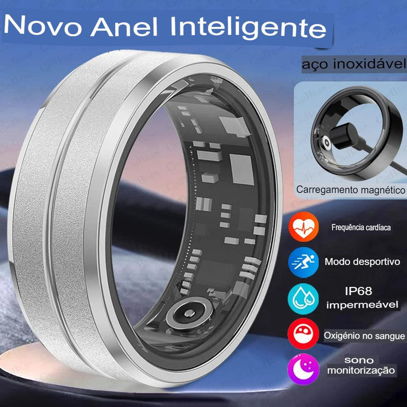 Anel inteligente Para Homem e Mulher, Frenquencia Cardiaca, Sangue, Oxigenio, Sono, Monitor de Saude, Esporte, Fitness. - Tartaruga Shop