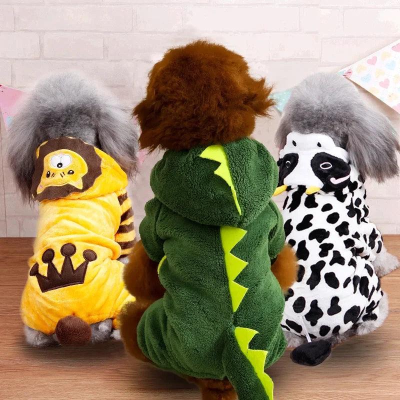 Macacões Macios de Lã Quente Para Animais de Estimação, Roupas Para Gatos e Cães Pequenos - Tartaruga Shop