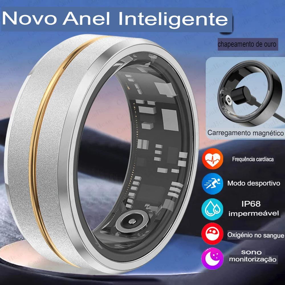 Anel inteligente Para Homem e Mulher, Frenquencia Cardiaca, Sangue, Oxigenio, Sono, Monitor de Saude, Esporte, Fitness. - Tartaruga Shop