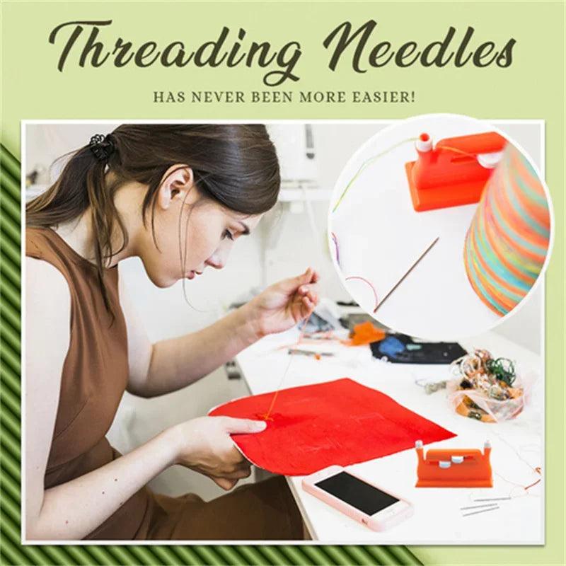 Máquina de costura Needle Threader Ferramenta de inserção de ponto Threader automático de duas pontas Troca de agulha de costura rápida para idosos - Tartaruga Shop