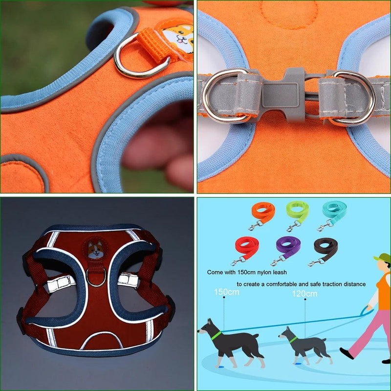 Colete de Cachorro Ajustável e Reflexivo Para Cães Pequenos e Gatos - Tartaruga Shop