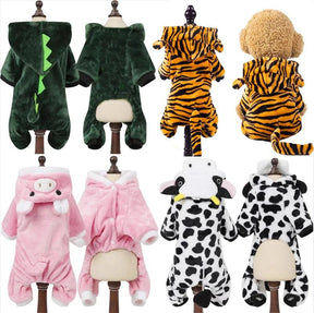 Macacões Macios de Lã Quente Para Animais de Estimação, Roupas Para Gatos e Cães Pequenos - Tartaruga Shop