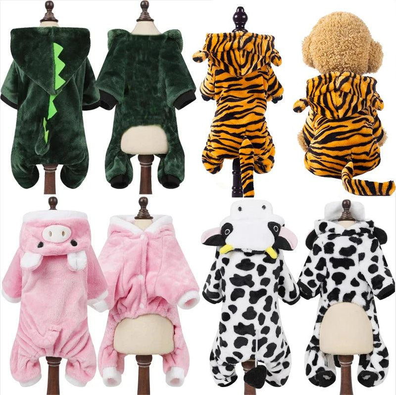 Macacões Macios de Lã Quente Para Animais de Estimação, Roupas Para Gatos e Cães Pequenos - Tartaruga Shop