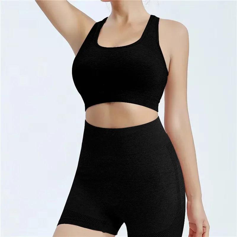 Conjunto Fitness Sem Costura Para Mulheres, Shorts de Ginástica - Tartaruga Shop