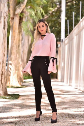 Camisa Blusa Feminina Manga Longa Flare Social Linda Diversas Cores e Tamanhos - Tartaruga Shop