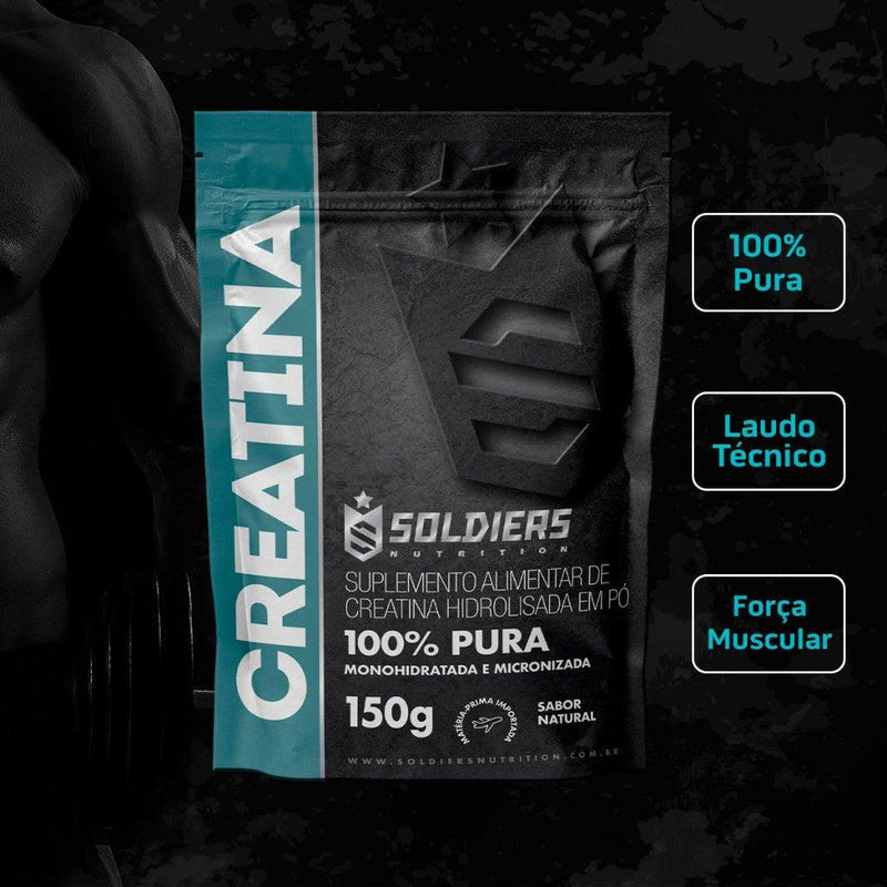 Creatina Monohidratada 150g- 100% Pura Importada - Soldiers Nutrition - Tartaruga Shop